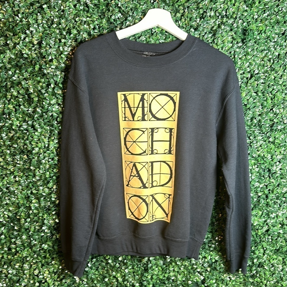 Men’s Mochadon MCDN Black Graphic Logo Crewneck  Streetwear Sweater Size Small